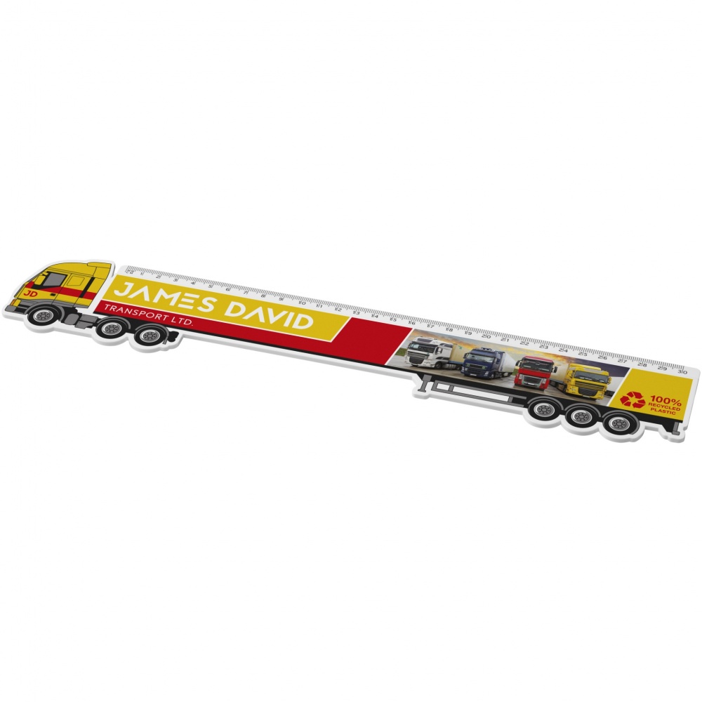 Logotrade werbemittel das Foto: Tait 30 cm LKW-förmiges Lineal aus Recycling-Kunststoff