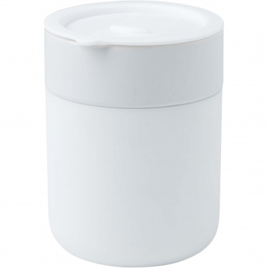 Logotrade Geschäftsgeschenke das Foto: Java 330 ml Keramikbecher mit Silikonhülle und Kunststoffdeckel