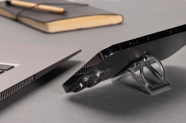 Logotrade Werbeartikel das Foto: Schlüsselanhänger&Telefonständer aus RCS rec. Zinklegierung