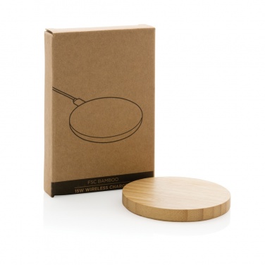 Logotrade Werbeartikel das Foto: 15W Bambus Wireless Charger