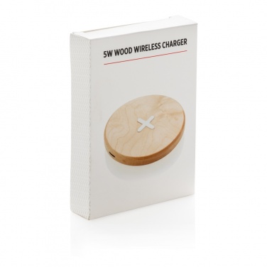 Logotrade Geschäftsgeschenke das Foto: 5W Wirless-Charger aus Holz