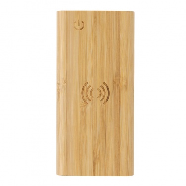 Logotrade Firmengeschenke das Foto: 8.000mAh Bambus-Wireless-Powerbank