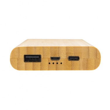Logotrade Geschäftsgeschenke das Foto: 8.000mAh Bambus-Wireless-Powerbank