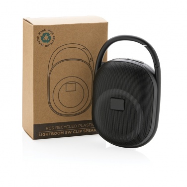 Logotrade Werbeartikel das Foto: Lightboom 5W Clip-Lautsprecher aus RCS recyceltem Kunststoff