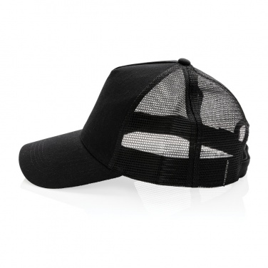 Logotrade Werbeartikel das Foto: Impact AWARE™ 190gr Brushed rCotton 5 Panel Trucker-Cap