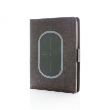 Logotrade Werbegeschenke das Foto: Air Notizbuchcover mit kabelloser Aufladefunktion