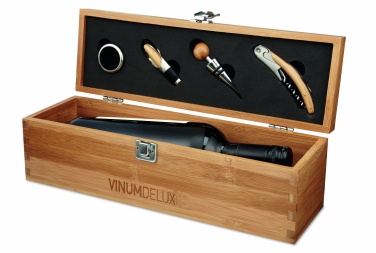 Logotrade Logogeschenke das Foto: Wein-Set in Bambus-Box