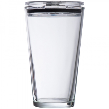 Logotrade Werbegeschenke das Foto: Glasbecher mit Deckel WATTENSCHEID 400 ml
