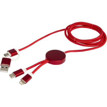 Logotrade Logogeschenke das Foto: Alasia 150 cm 5-in-1 Kabel aus recyceltem Kunststoff für Datenübertragung und 27W Schnellladung