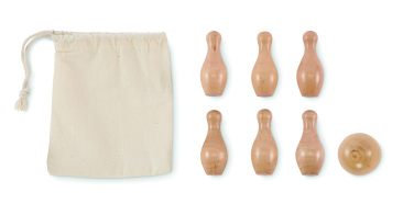 Logotrade Werbegeschenke das Foto: Mini-Bowling-Set Kiefernholz