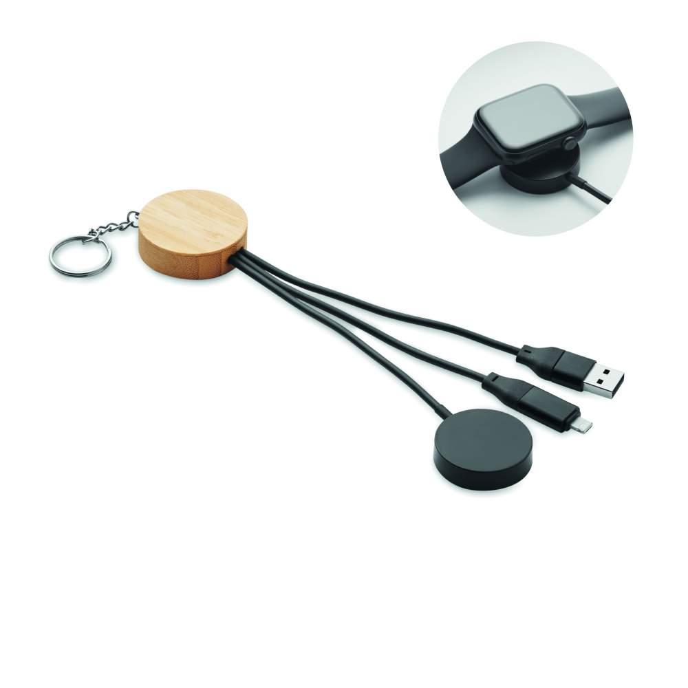 Logotrade Firmengeschenke das Foto: Schlüsselring 4in1 Kabel 60W