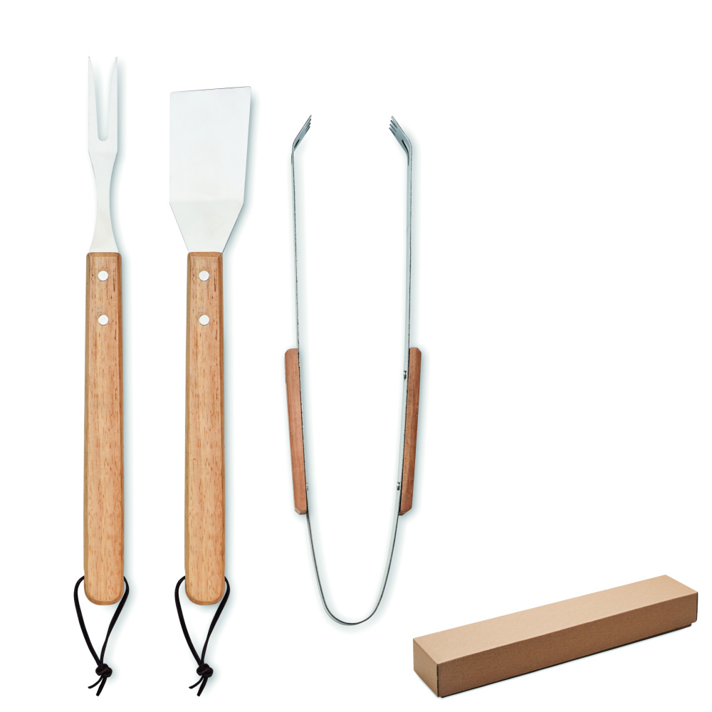 Logotrade Logogeschenke das Foto: BBQ-Set Eiche