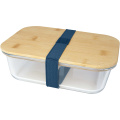 Roby Glas-Brotdose mit Bambusdeckel, Hale Blue