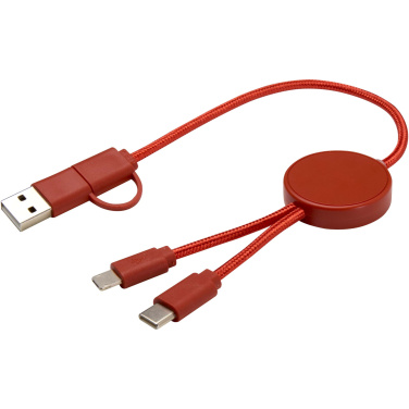 Logotrade Firmengeschenke das Foto: Citala 30 cm 5-in-1 Kabel aus recyceltem Kunststoff für Datenübertragung und 27W Schnellladung