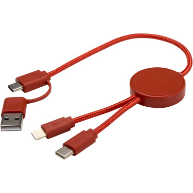 Logotrade Logogeschenke das Foto: Citala 30 cm 5-in-1 Kabel aus recyceltem Kunststoff für Datenübertragung und 27W Schnellladung