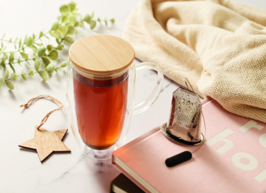 Logotrade Firmengeschenke das Foto: Doppelwandiger Glasbecher 450ml