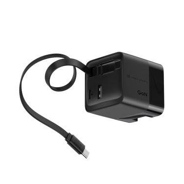 Logotrade Firmengeschenke das Foto: Urban Vitamin Mendocino 65W GaN-Charger mit einziehb. Kabel