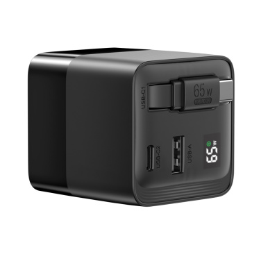 Logotrade Geschäftsgeschenke das Foto: Urban Vitamin Mendocino 65W GaN-Charger mit einziehb. Kabel