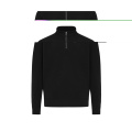 IQONIQ Elgon Quarter-Zip-Sweater aus rec. Baumwolle, Schwarz