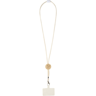 Logotrade Werbeartikel das Foto: Adhab Smartphone Lanyard mit Bambusdetails