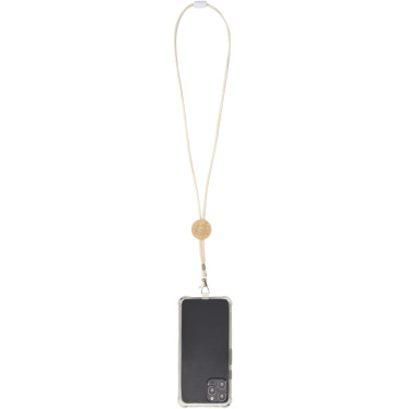Logotrade Werbeartikel das Foto: Adhab Smartphone Lanyard mit Bambusdetails