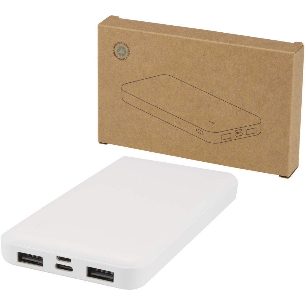Logotrade Werbegeschenke das Foto: Intan 10 W 10.000 mAh Powerbank aus recyceltem Kunststoff