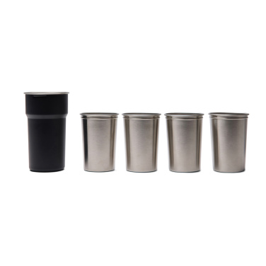 Logotrade Werbeartikel das Foto: VINGA Parks Becher aus RCS Stainles Steel, 4 Stück, 250ml