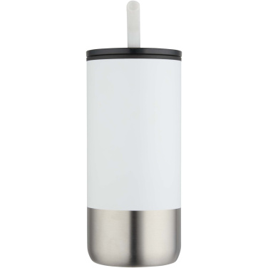 Logotrade Logogeschenke das Foto: Grayson 480 ml RCS recycelter Isolierbecher mit Trinkhalm