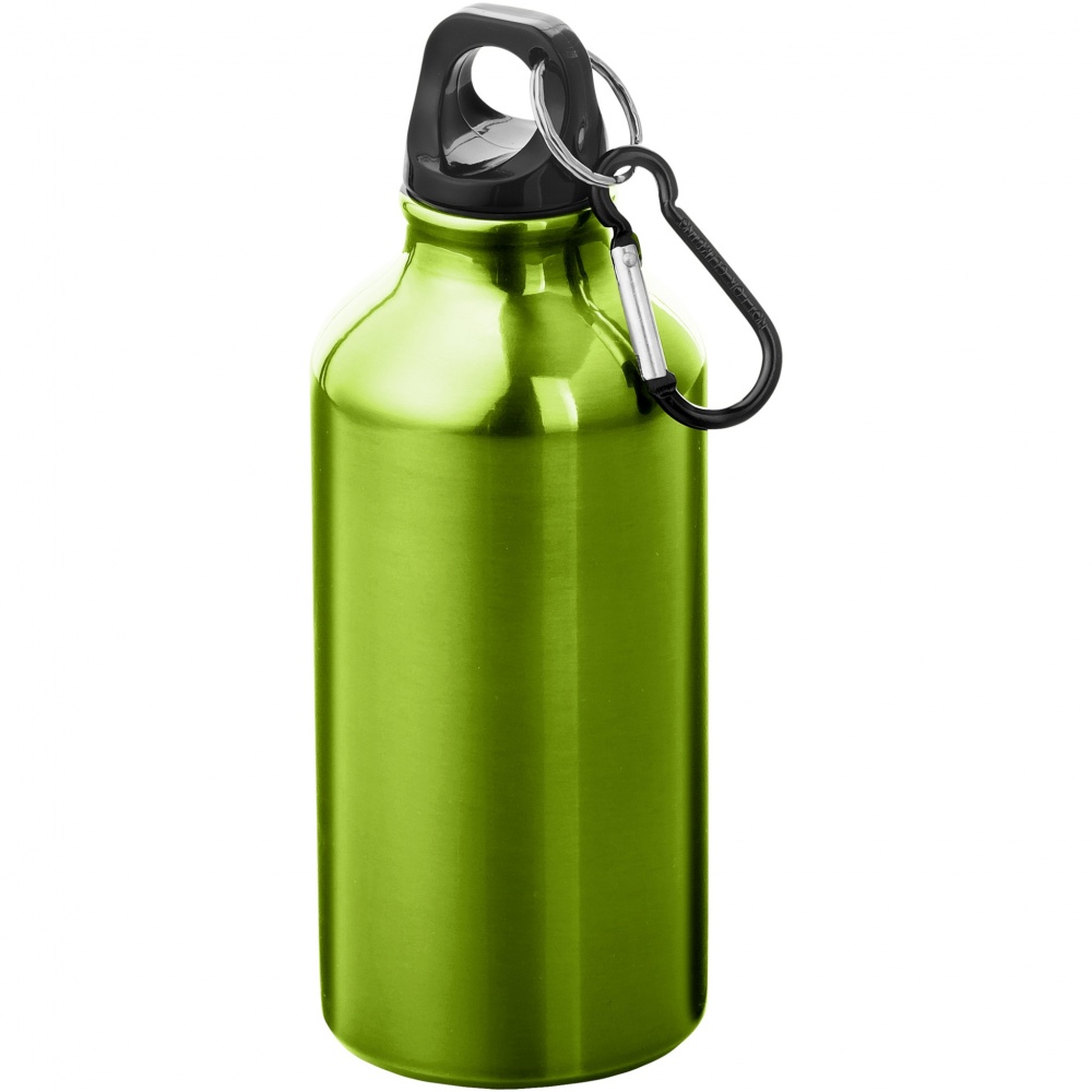 Logotrade promotional gifts photo of: Oregon 400 ml aluminium water bottle with carabiner