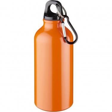 Logo trade business gift photo of: Oregon 400 ml aluminium water bottle with carabiner