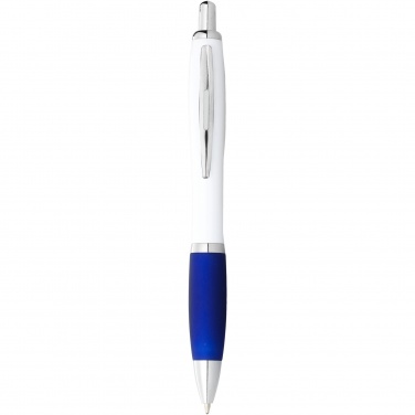 Logotrade promotional product image of: Nash ballpoint pen with white barrel and coloured grip