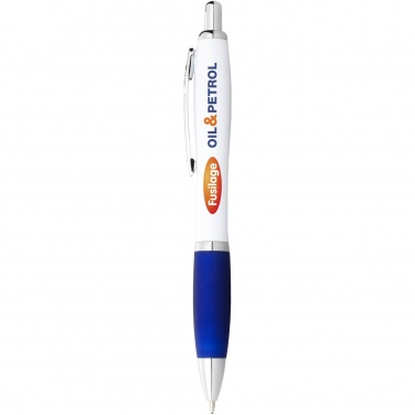 Logo trade promotional products picture of: Nash ballpoint pen with white barrel and coloured grip