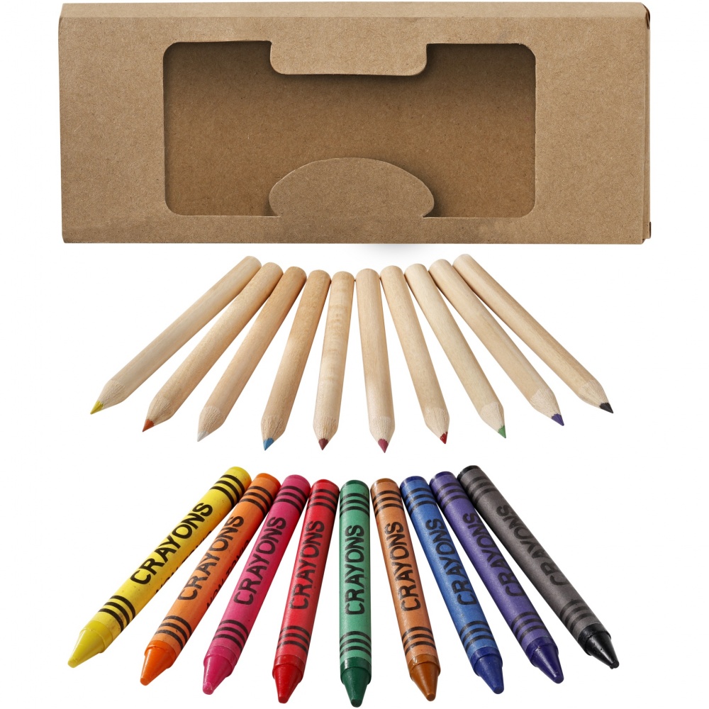 Logotrade business gifts photo of: Lucky 19-piece coloured pencil and crayon set
