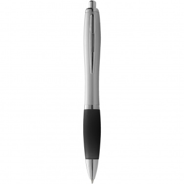 Logo trade promotional giveaways picture of: Nash ballpoint pen silver barrel and coloured grip