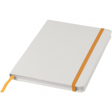 Logotrade promotional gift picture of: Spectrum A5 white notebook with coloured strap