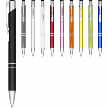 Logo trade promotional giveaways image of: Moneta anodized aluminium click ballpoint pen