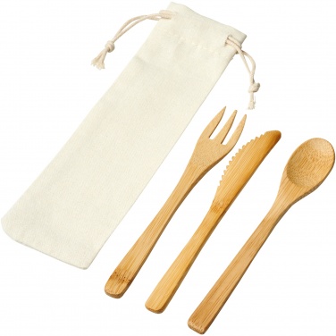Logo trade promotional giveaway photo of: Celuk bamboo cutlery set