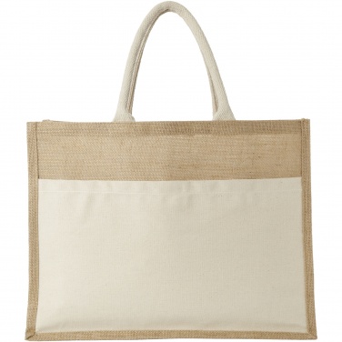 Logo trade promotional giveaways picture of: Mumbay cotton pocket jute tote bag 18L