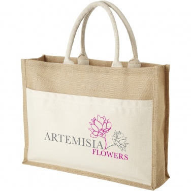 Logotrade promotional merchandise picture of: Mumbay cotton pocket jute tote bag 18L