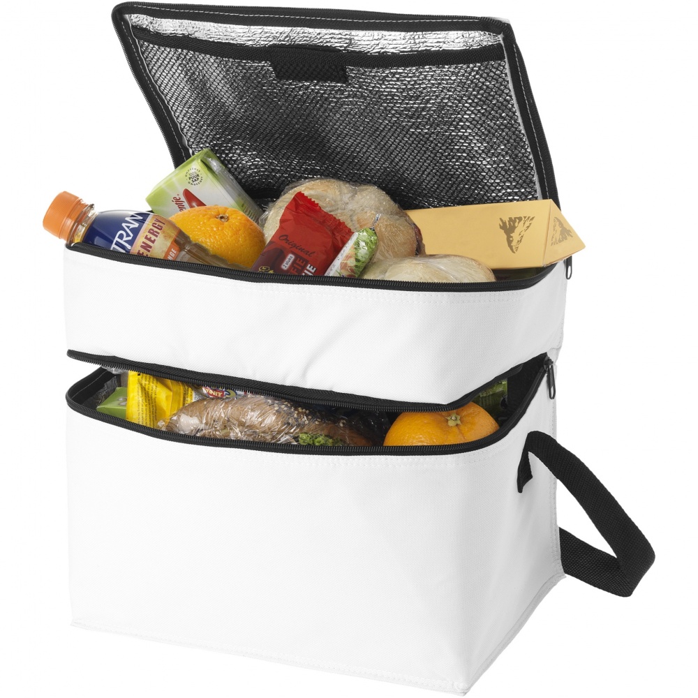 Logo trade promotional giveaways picture of: Oslo 2-zippered compartments cooler bag 13L