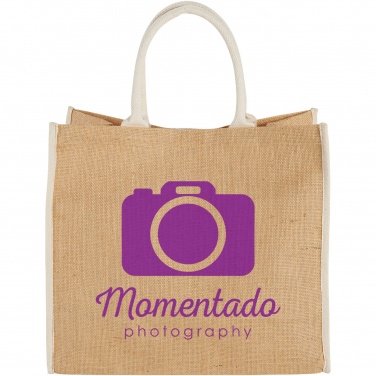 Logotrade corporate gift picture of: Harry coloured edge jute tote bag 25L