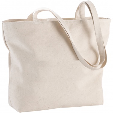 Logotrade promotional gift image of: Ningbo 320 g/m² zippered cotton tote bag 15L