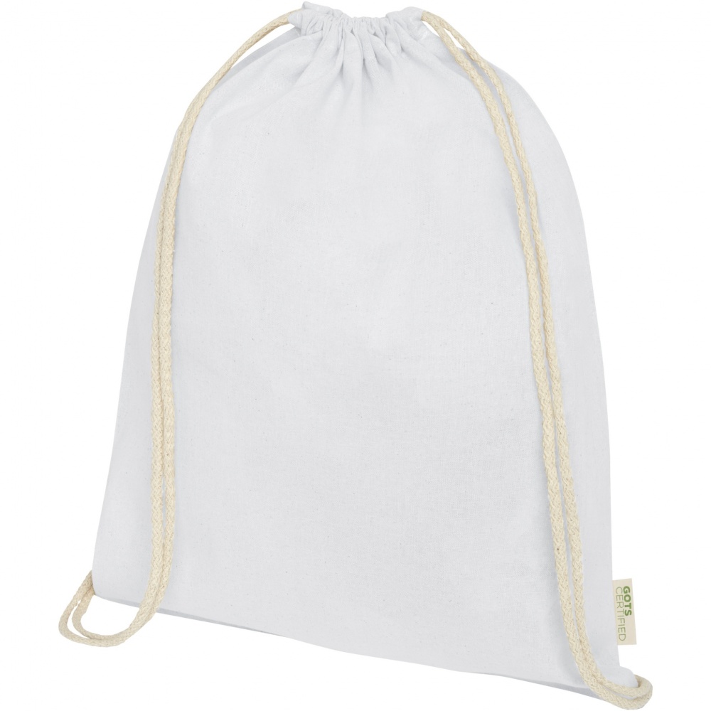 Logo trade business gifts image of: Orissa 100 g/m² organic cotton drawstring bag 5L