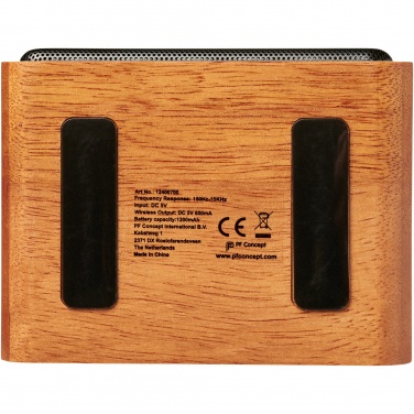 Logotrade advertising products photo of: Wooden 3W speaker with wireless charging pad