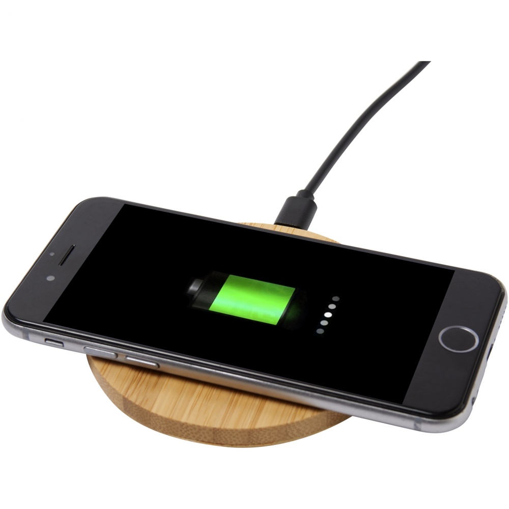 Logo trade promotional product photo of: Essence 5W bamboo wireless charging pad
