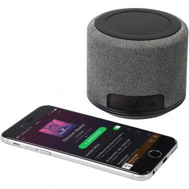 Logo trade corporate gifts image of: Fiber 3W wireless charging Bluetooth® speaker