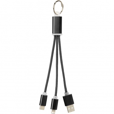 Logotrade promotional merchandise picture of: Metal 3-in-1 charging cable with keychain