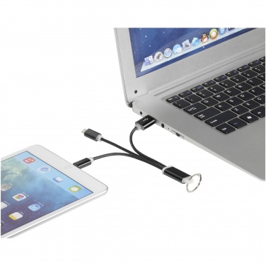 Logotrade promotional gift image of: Metal 3-in-1 charging cable with keychain