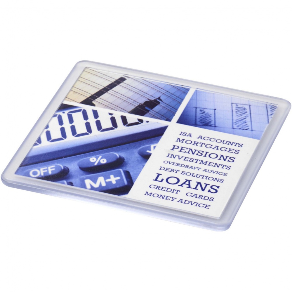 Logo trade advertising products picture of: Ellison square plastic coaster with paper insert