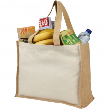 Logo trade promotional item photo of: Varai 320 g/m² canvas and jute shopping tote bag 23L